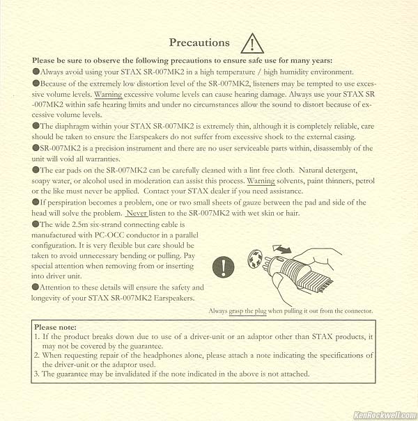 STAX Omega II SR-007 Users Manual