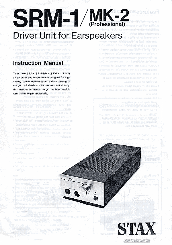 Stax SRM-! MK2 Users Manual