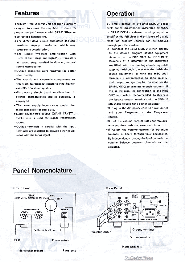 Stax SRM-! MK2 Users Manual