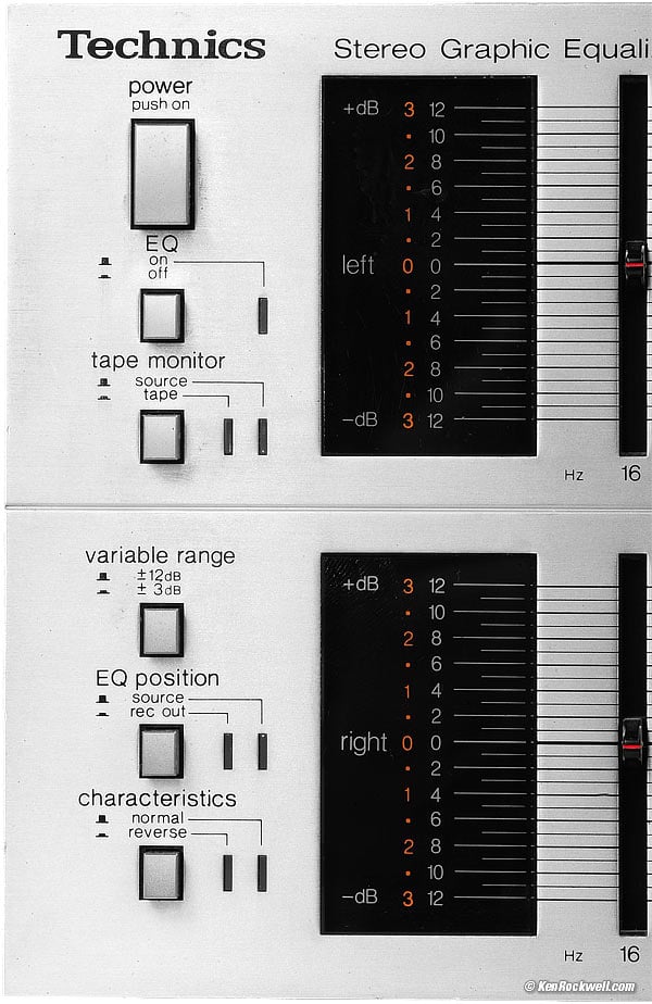 Controls, Technics SH-8065 33-band graphic equalizer