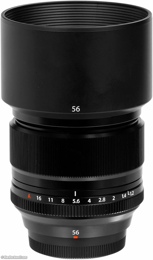 Fuji 56mm f/1.2 with included hood