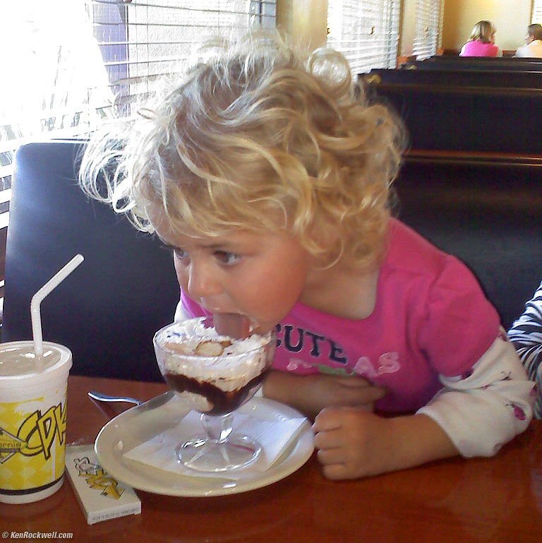 Katie enjoying her yummy ice cream