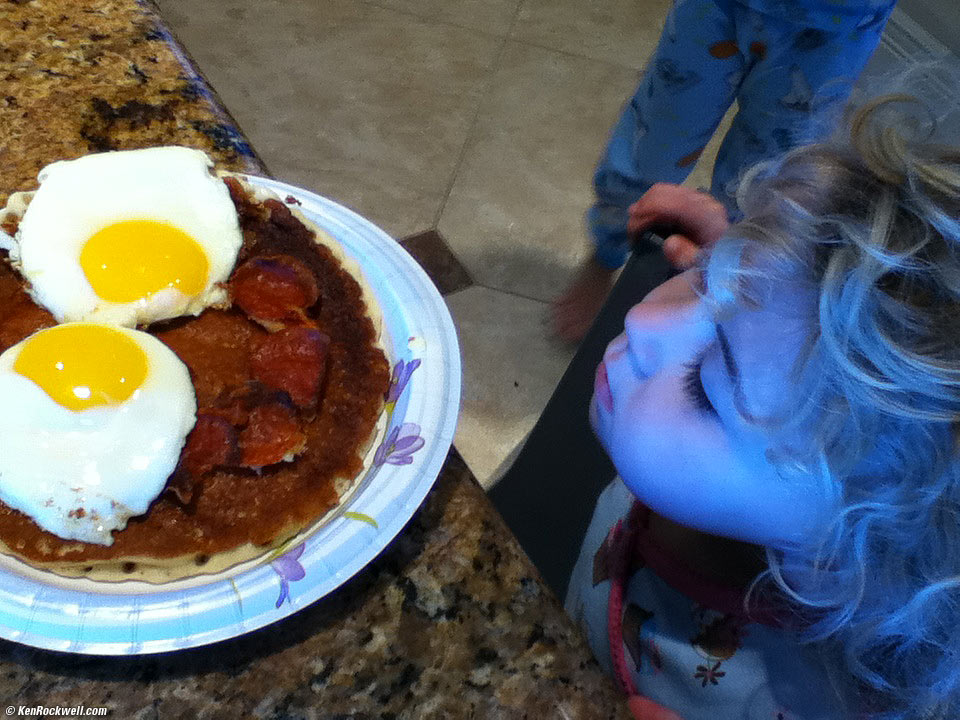 Katie and the smiley pancake