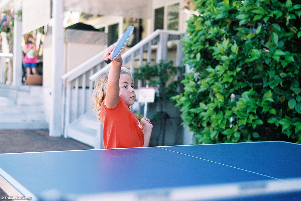 Katie plays ping pong