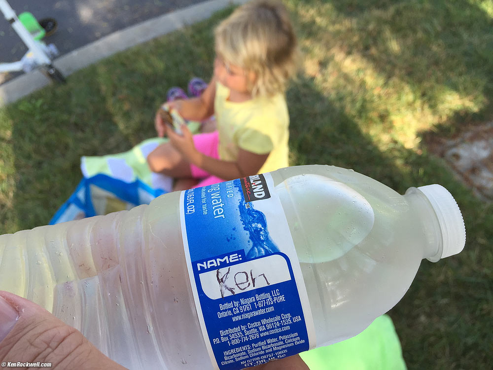Katie marked everyone's water bottles