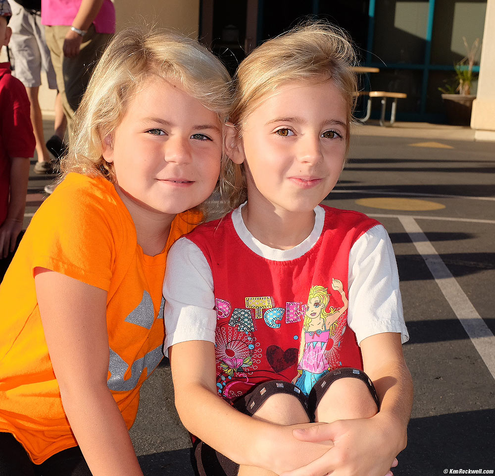 Katie and her friend at school.