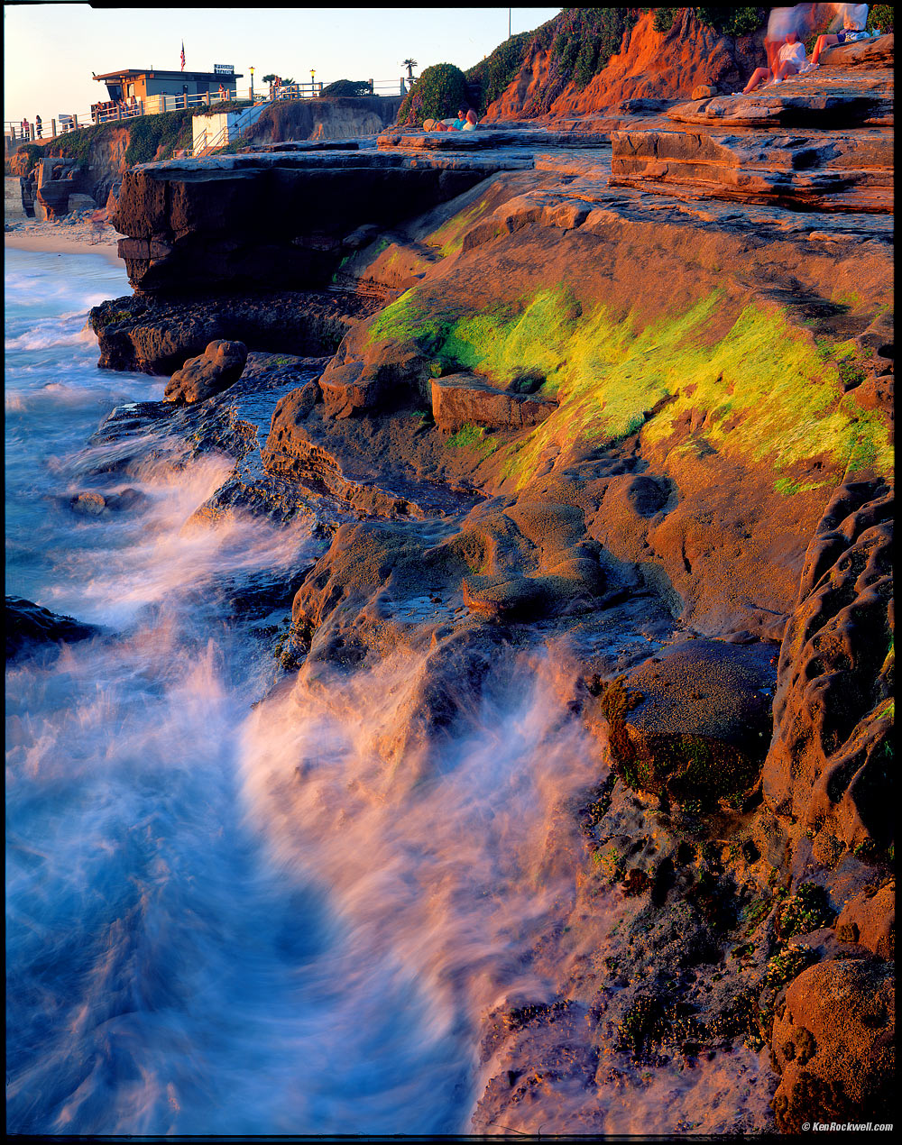 Coastline south of La Jolla Childrens's Pool at sunset