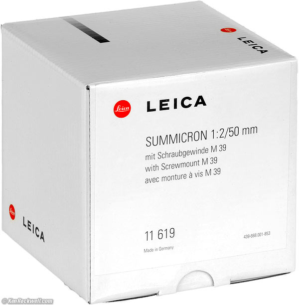 LEICA SUMMICRON-M 50mm f/2, M39 LTM Screw mount (1999)
