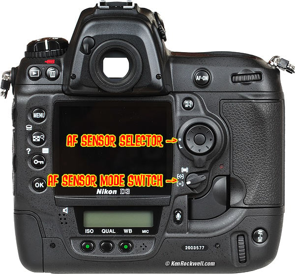 Nikon D3 Rear AF Selector