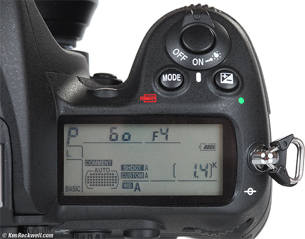 Nikon D300 top right controls