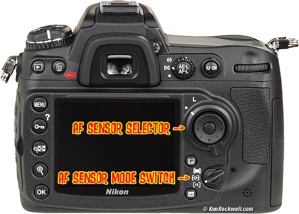 Nikon D300s Rear AF Selectors