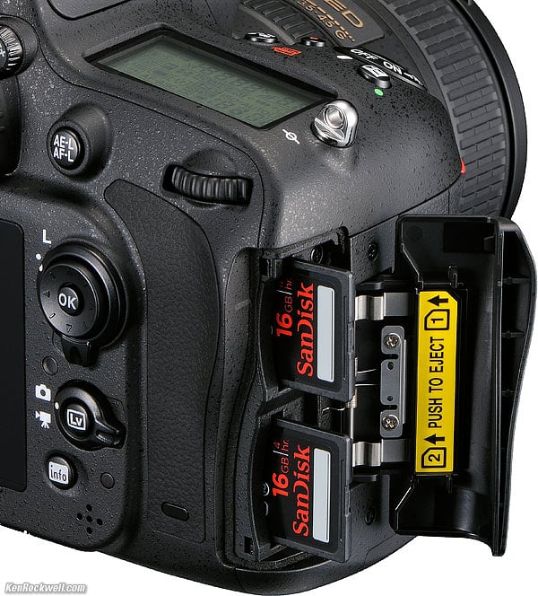 Nikon D600 SD Card slots