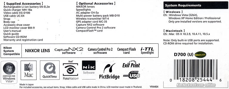 Nikn D700 box