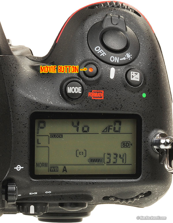 Nikon D800 and D800E top right controls
