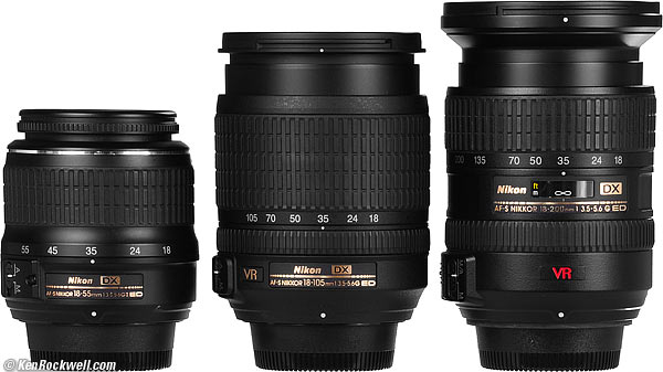 Nikn 18-55, 18-105 and 18-200 VR