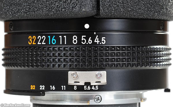 Nikon 300mm f/4.5 AI-s aperture ring