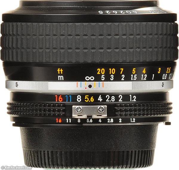 Nikon 50mm f/1.2 side view