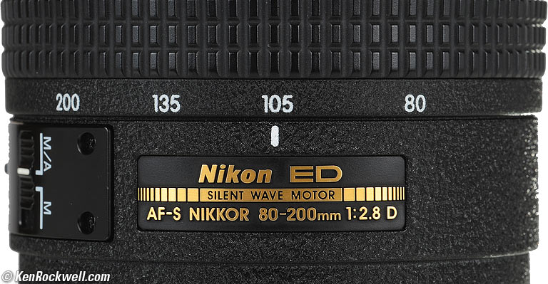 Nikon 80-200 mm f/2.8 AF-S ID Plate