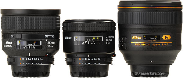 85/1.4 lenses