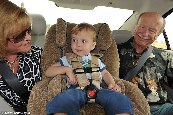 Ryan Noni and Pops in car seat