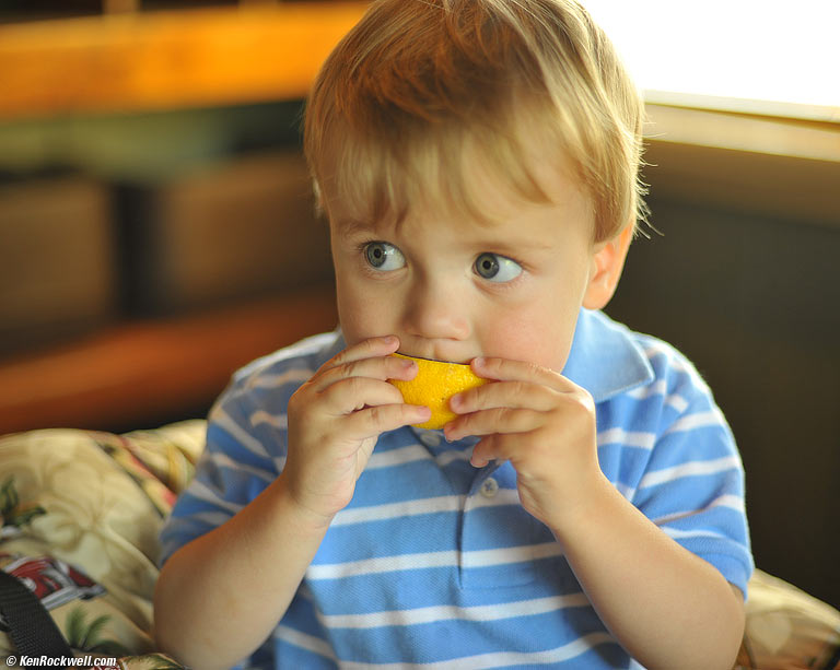 Ryan eating a lemon