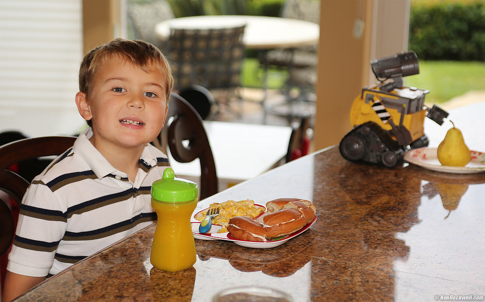 Ryan and WALL-E at breakfast
