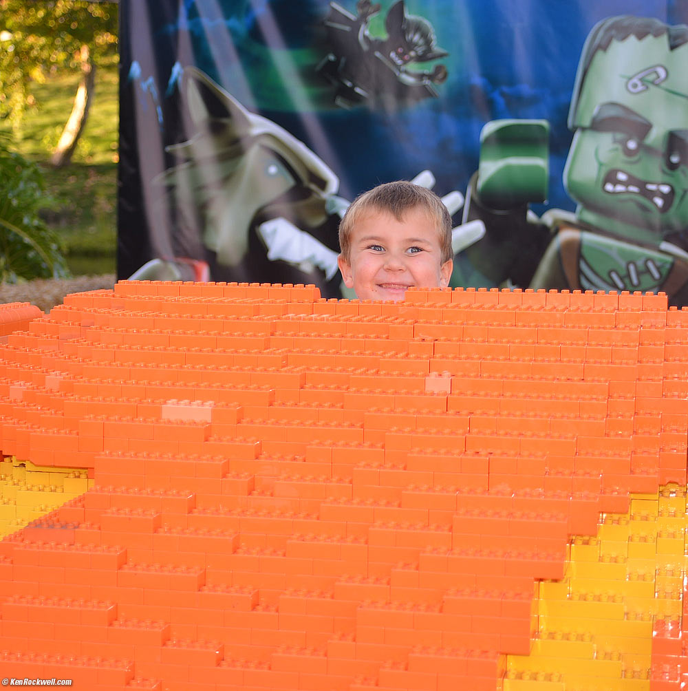 Ryan in the big Lego pumpkin