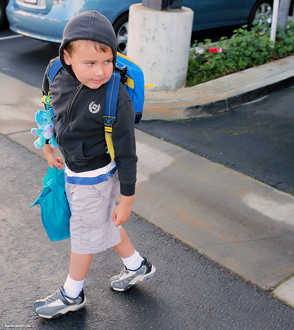 Ryan walking to school. 