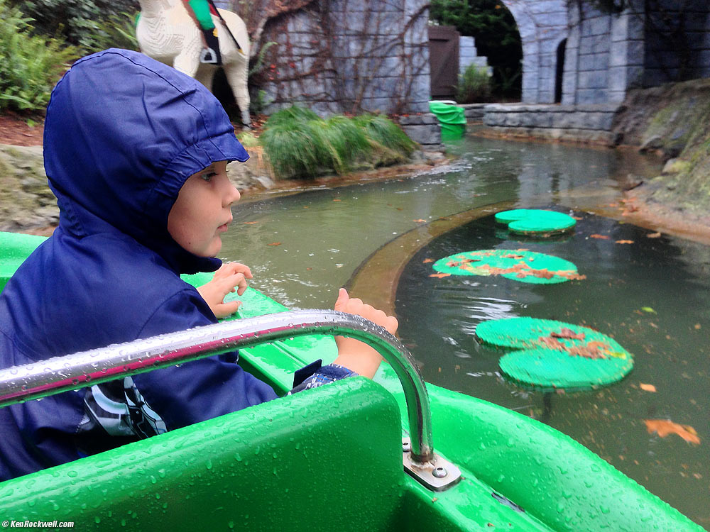 Ryan on the fairy tale ride — in the rain.