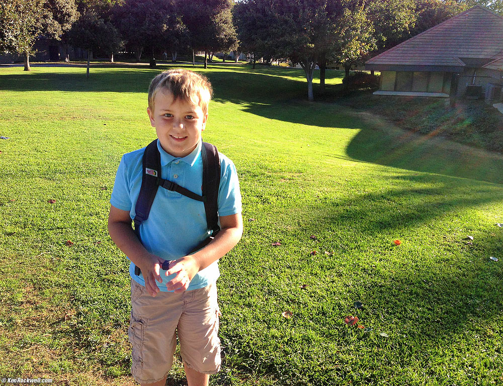 Ryan woke up about 5:30AM, and was raring to get to school early at 7:30 AM.