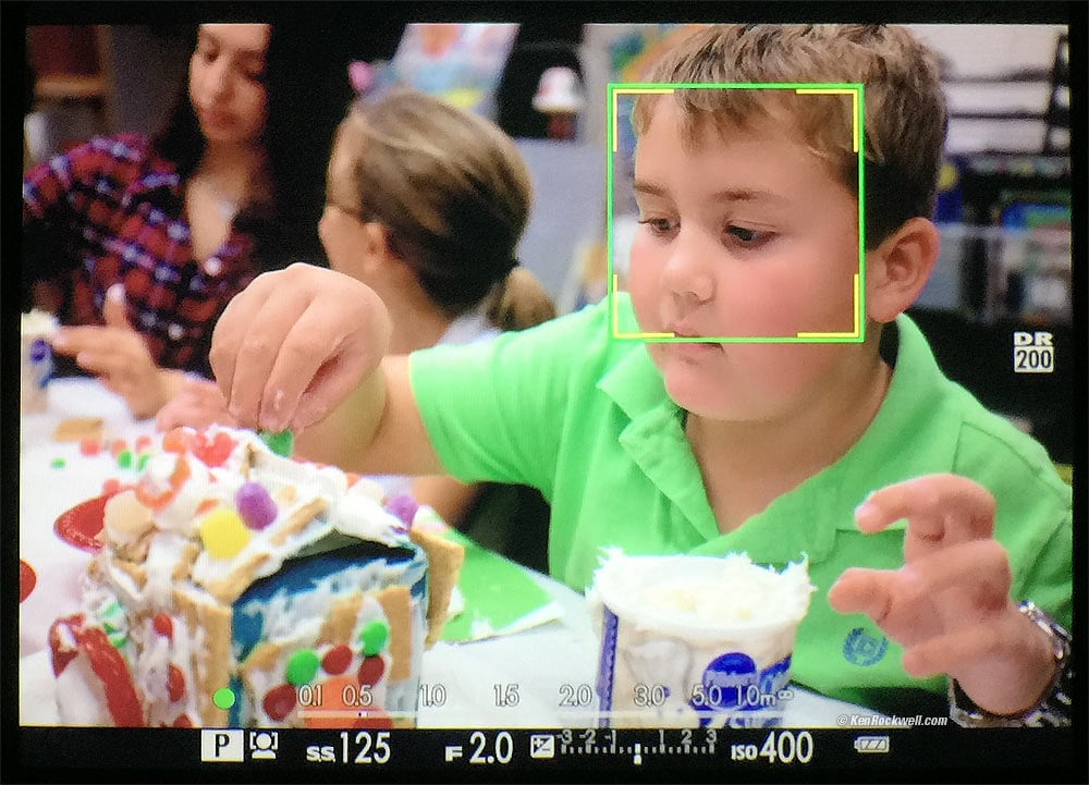 Ryan makes a gingerbread house at school