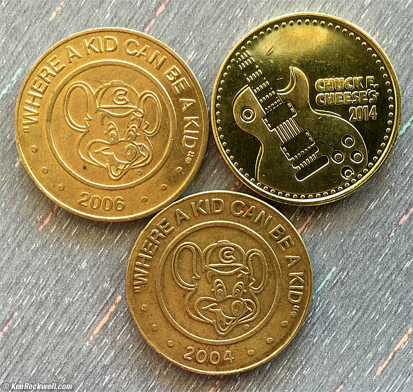 Chuck E Cheese tokens