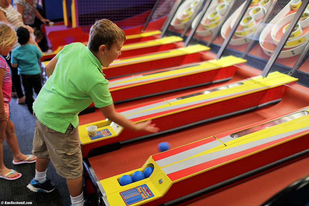 Ryan playing a variant of Skee Ball.
