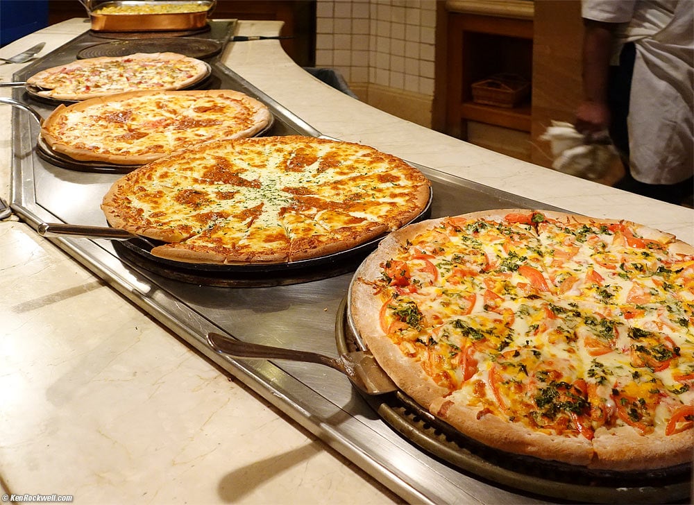 Pizzas at the buffet