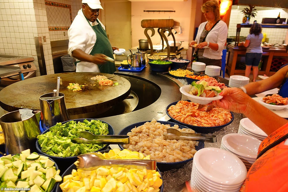 Stir-fry station at the buffet