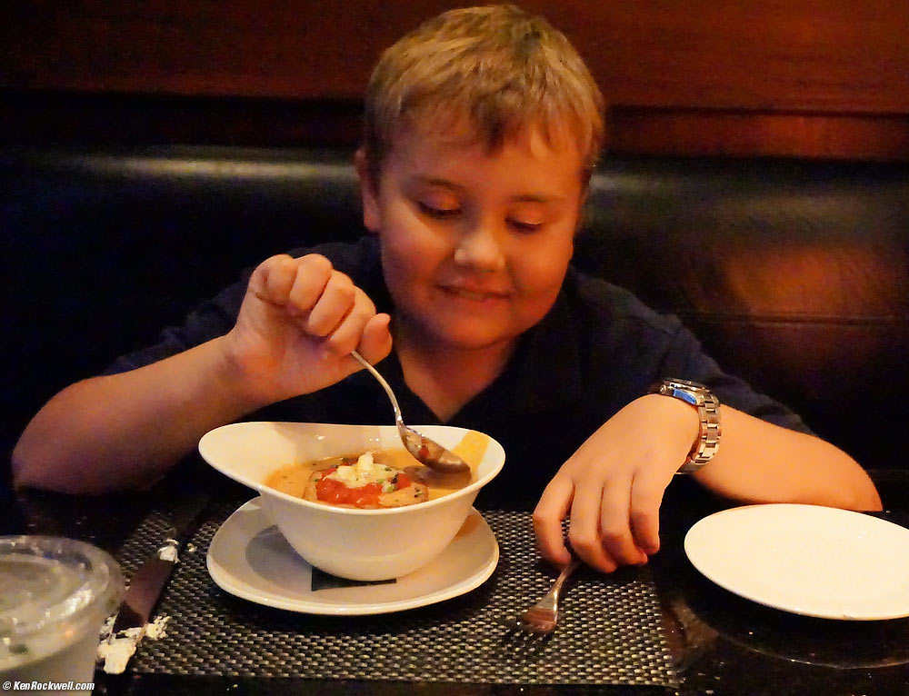 Ryan tries the lobster bisque at West Steakhouse