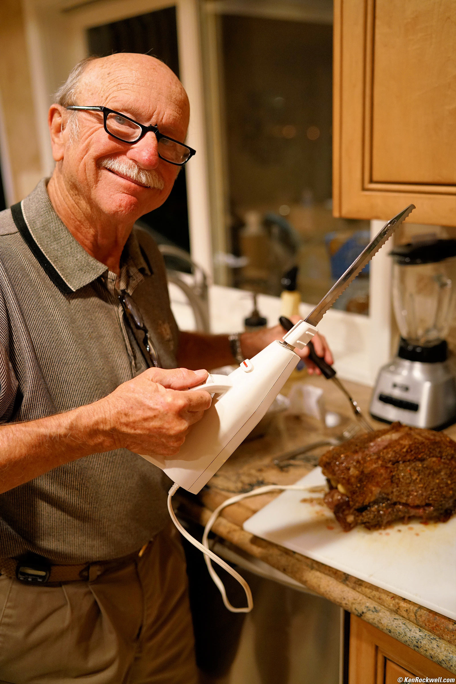 Pops carving dinner