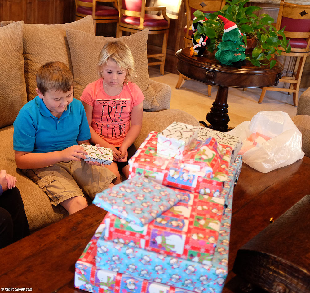 Ryan opens his birthday gifts