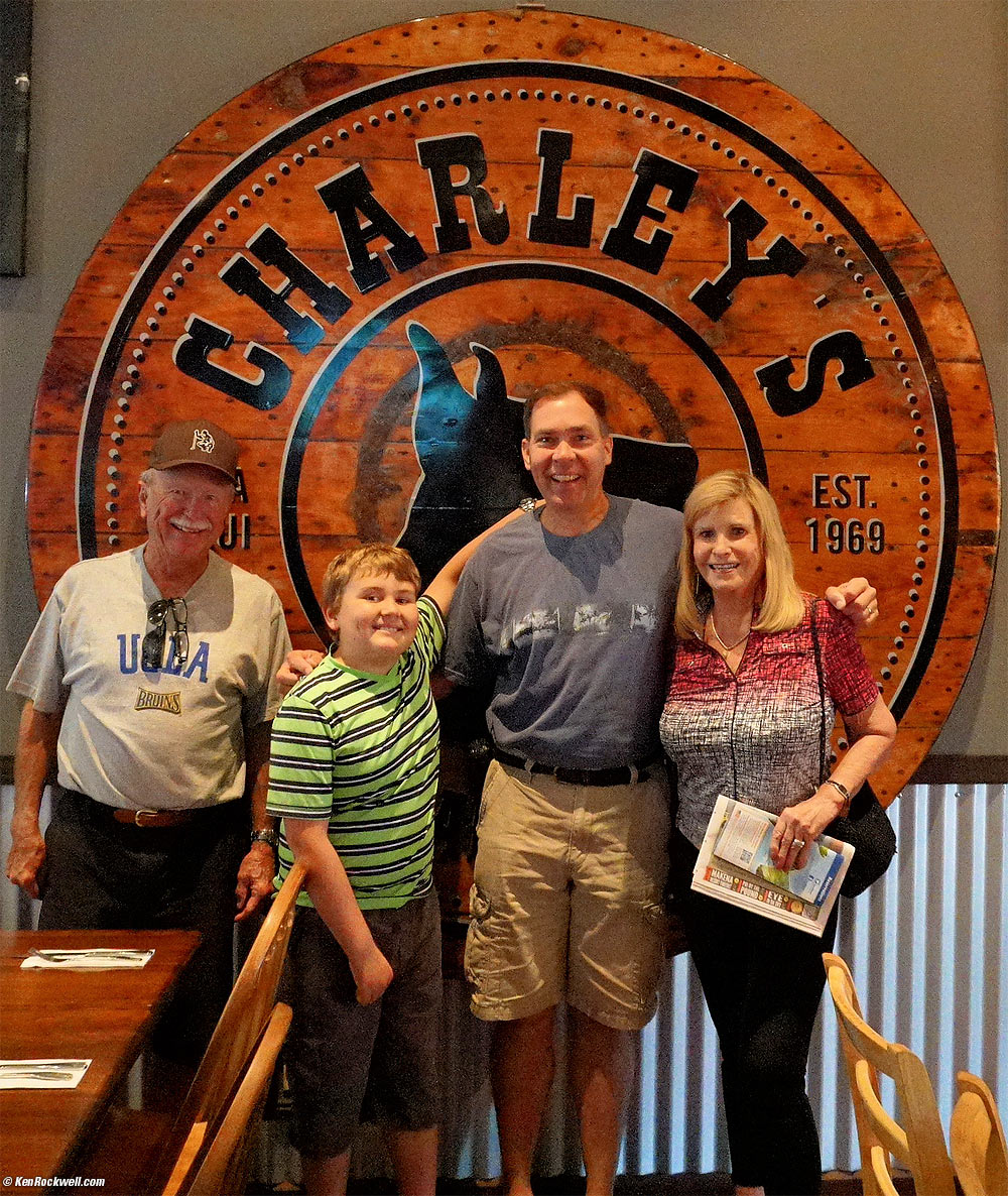 Pops, Ryan, Dad and Noni at Charley's Restaurant and Saloon, Paia, Maui,