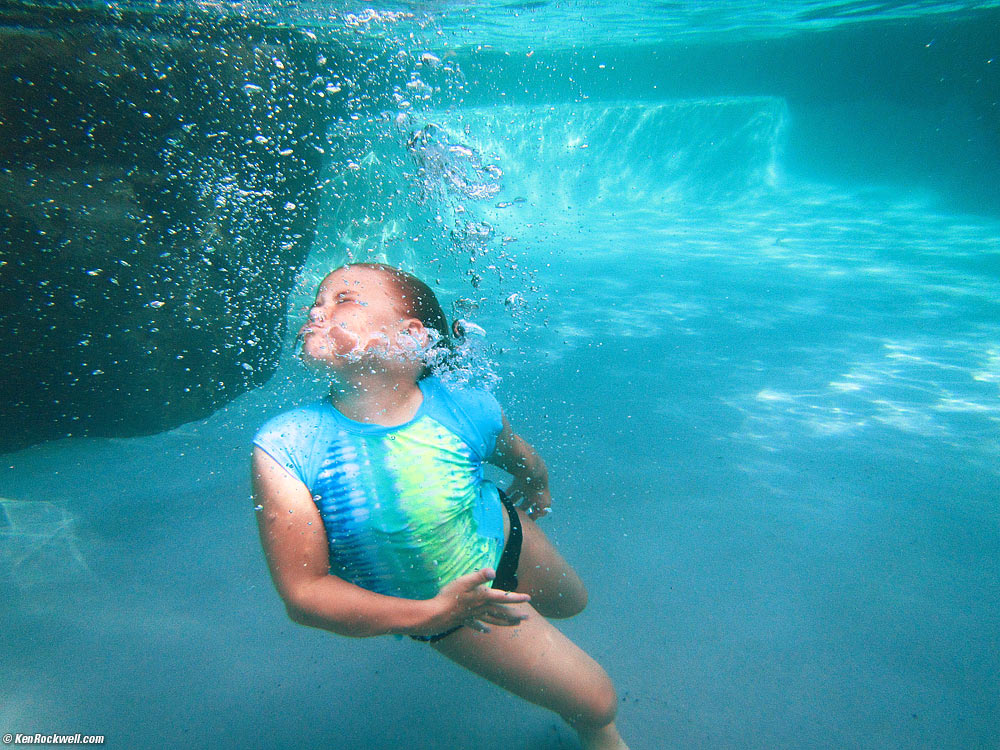 Katie underwater in the pool