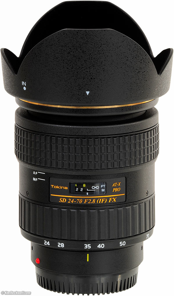 Tokina 24-70/2.8 with included BH-822hood