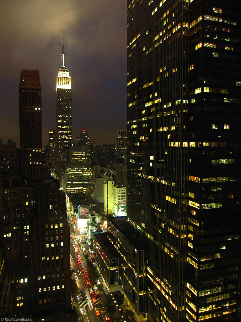 The Empire State Building as seen from the New Yorker Hotel, 8:25 PM.