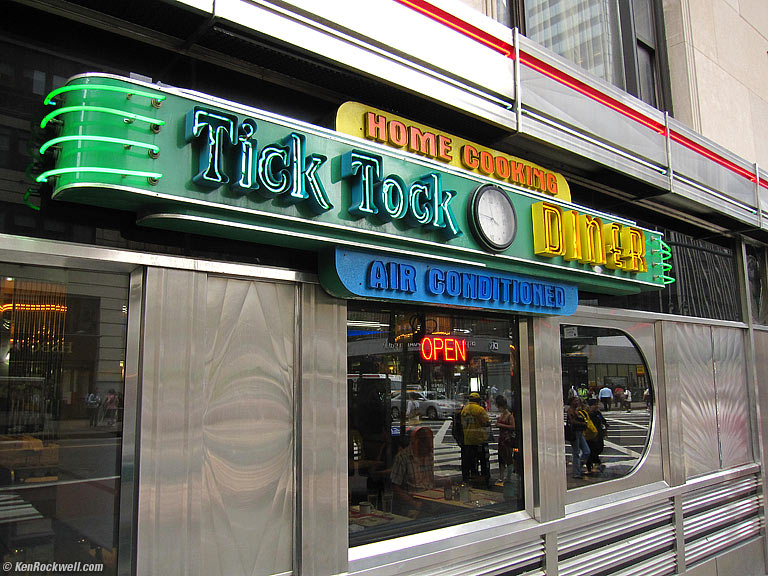 Tick Tock Diner, New York City, 9:13 AM.