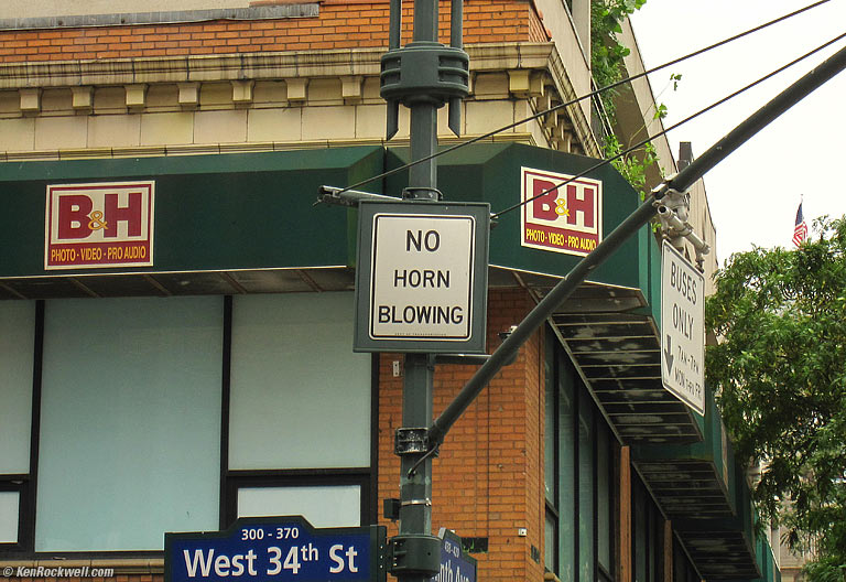 No Horn Blowing, B&H, New York City, 9:48 AM.