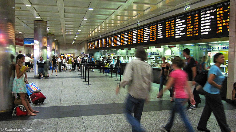 LIRR Windows in Penn Station, 10:34 AM.