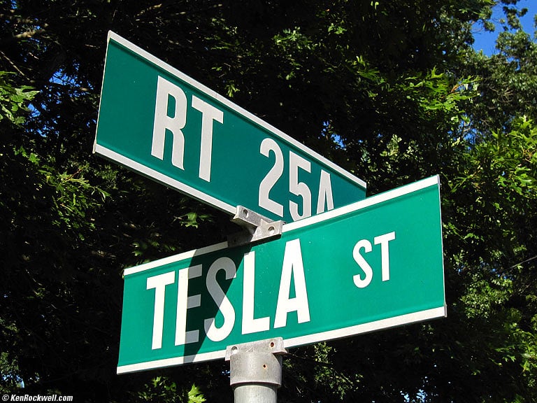 Tesla Street, Shoreham, New York, 4:49 PM.