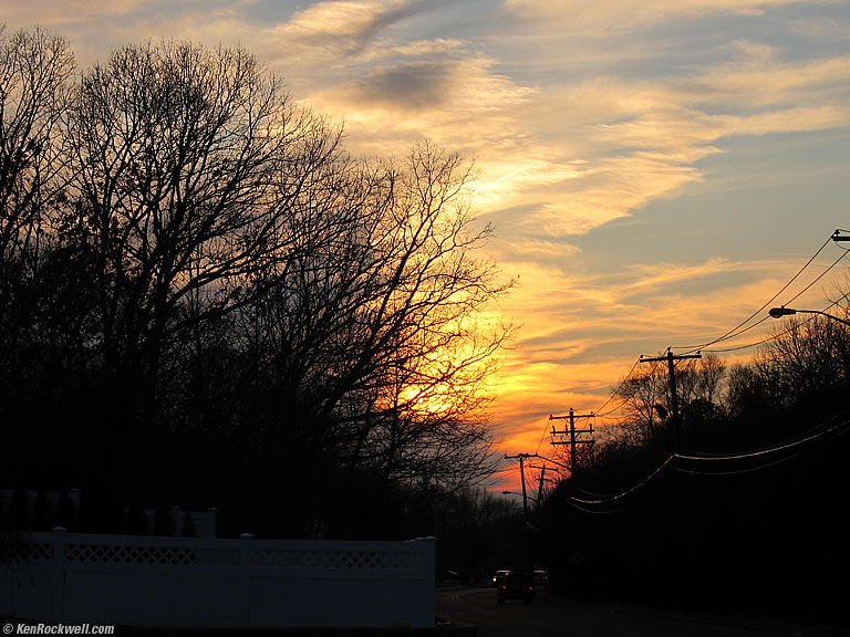Sunset over Haypath Road, Old Bethpage, Long Island