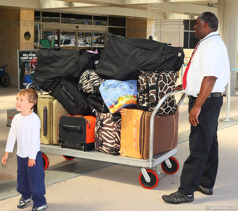 Ryan is astonded by the pile of luggage, 2:47 PM.