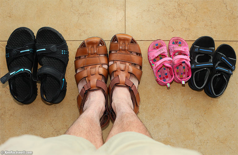 Shoes: Mama, Dada, Katie and Ryan. Wailea, Maui. 5:06 PM.