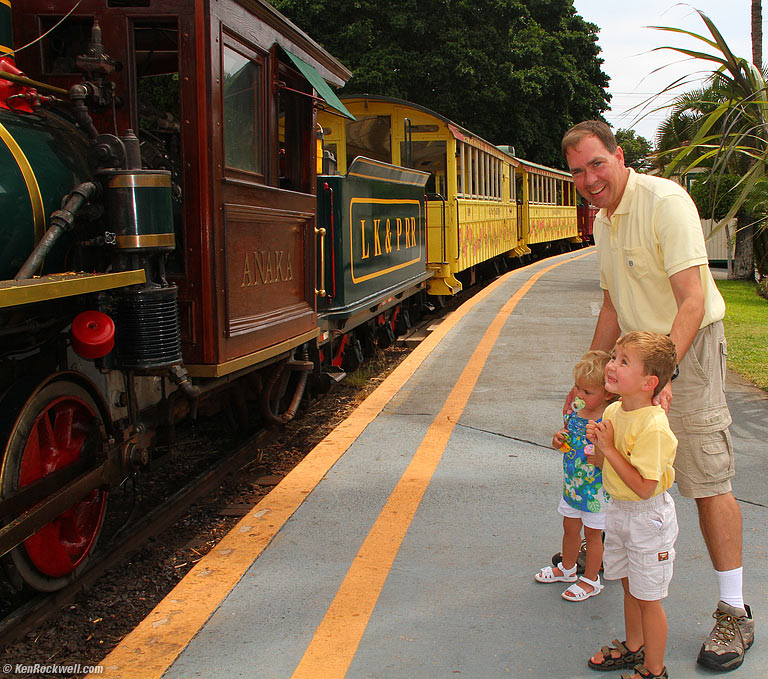 Dad, Katie and Ryan at the Sugar Cane Train, 2:32 PM. 